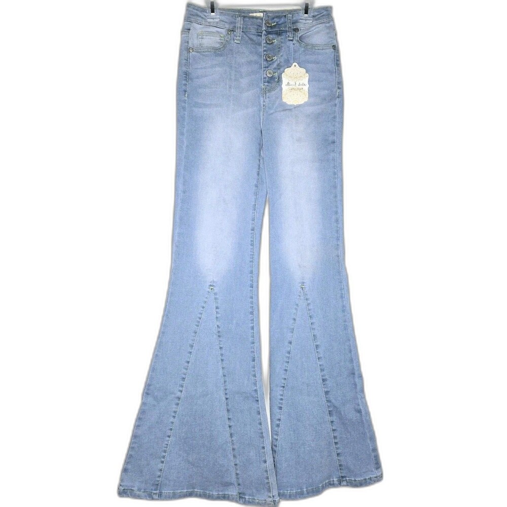 ALTAR'D STATE Jeans Flared Bottoms Boho LightBlue HighRise Women Size 24 Med NEW - Picture 2 of 11